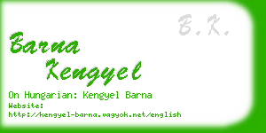 barna kengyel business card